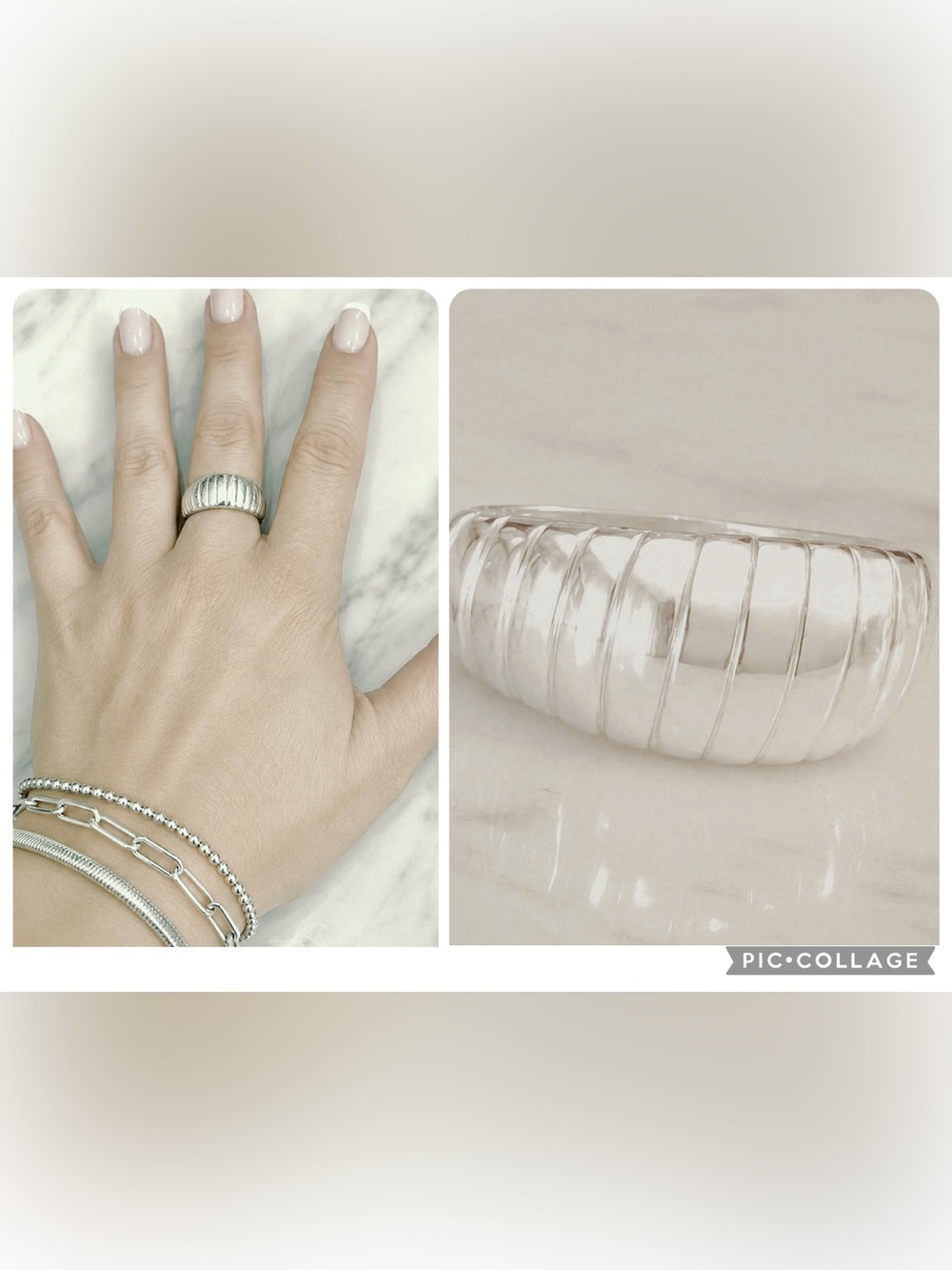 CELLINI Sterling Silver Rippled Dome Ring Vintage in EXCELLENT CONDITION